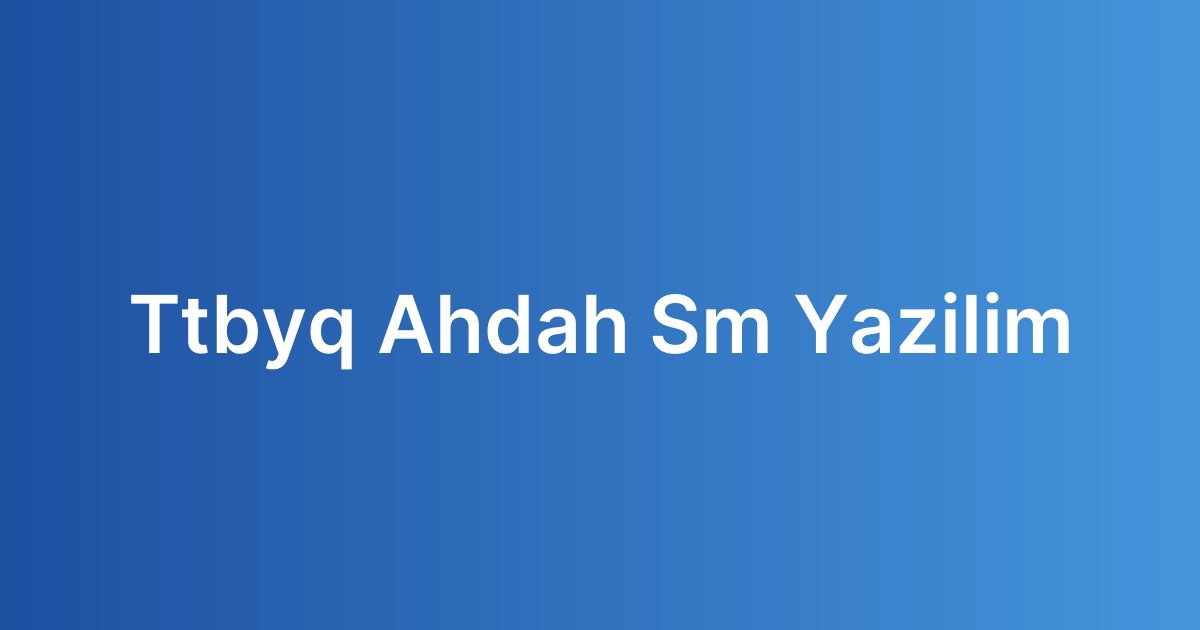 تطبيق الحضانة – SM Yazılım